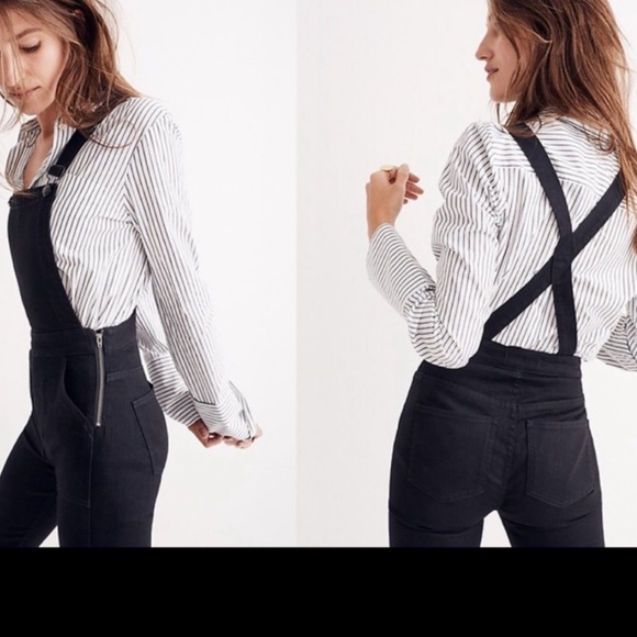 Madewell Cali Denim-Boot Black Overalls - Picture 2 of 10